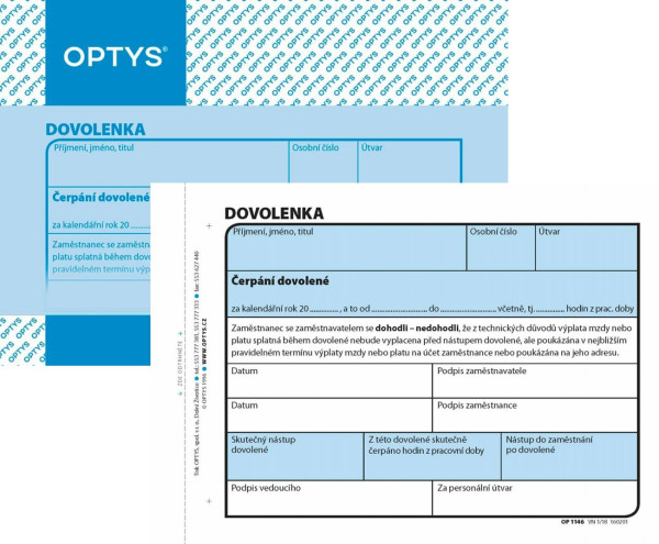 Dovolenka A6, 100l, OP146