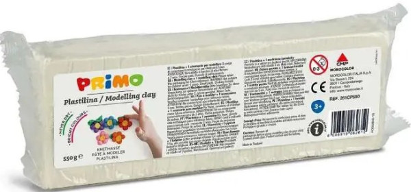 Plastelina 550g bílá primo