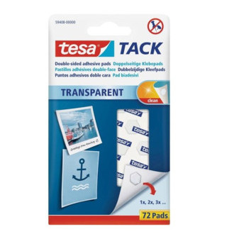 Lepící podložka oboustr.Tesa, transparentní, 72ks