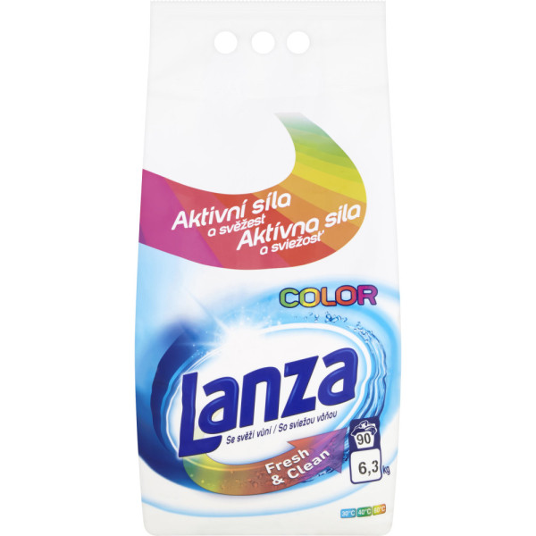 Lanza Fresh&Clean Color prací prášek, 90 PD/6,3kg