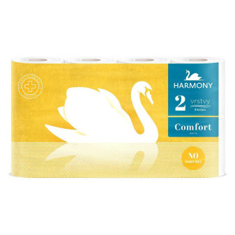 Toaletní papír Harmony, 2VR, comfort recykl, 8 rolí