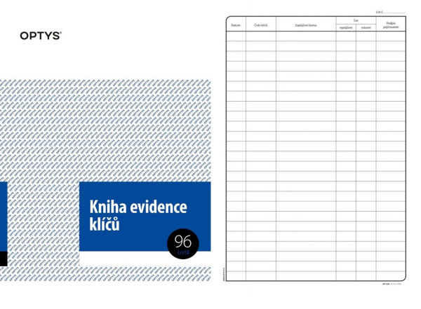 Kniha evidence klíčů/OP243