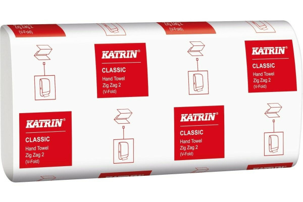 Ručník papírový Katrin Plus, 2vr., ZZ, bělený recykl, 150ks, 1 b