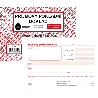 Příjmový pokladní doklad/PT020