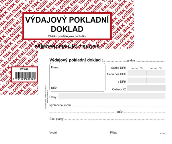 Výdajový pokladní doklad, PT040