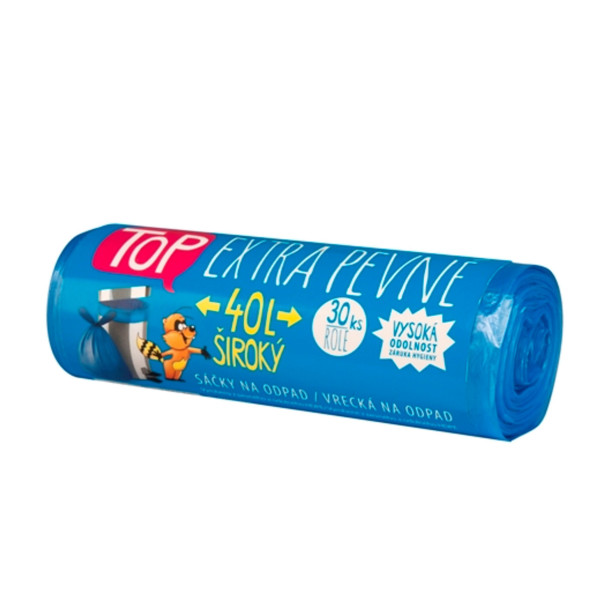 Odpad sáček HDPE, 40L, 60 x 60cm, modrá, 30ks