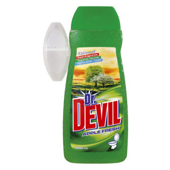 Wc čistič gel Dr. Devil Apple + nádobka, 400ml